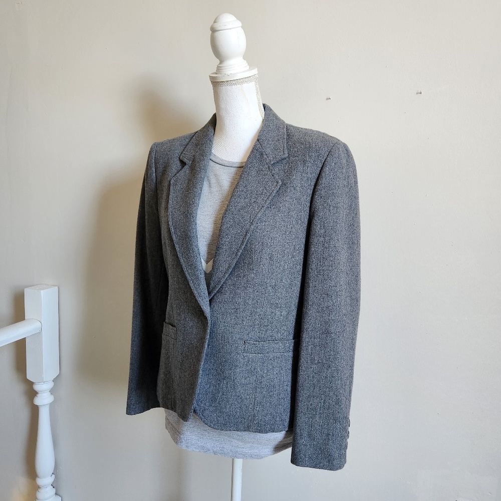 Pendleton Wool Blazer Gray With Shoulder Pads - image 4